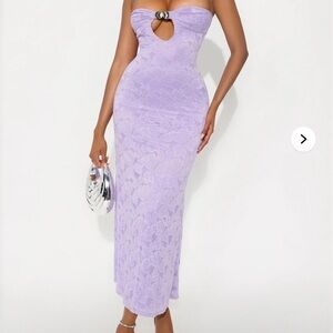 Vanessa Lace Strapless Dress - Purple